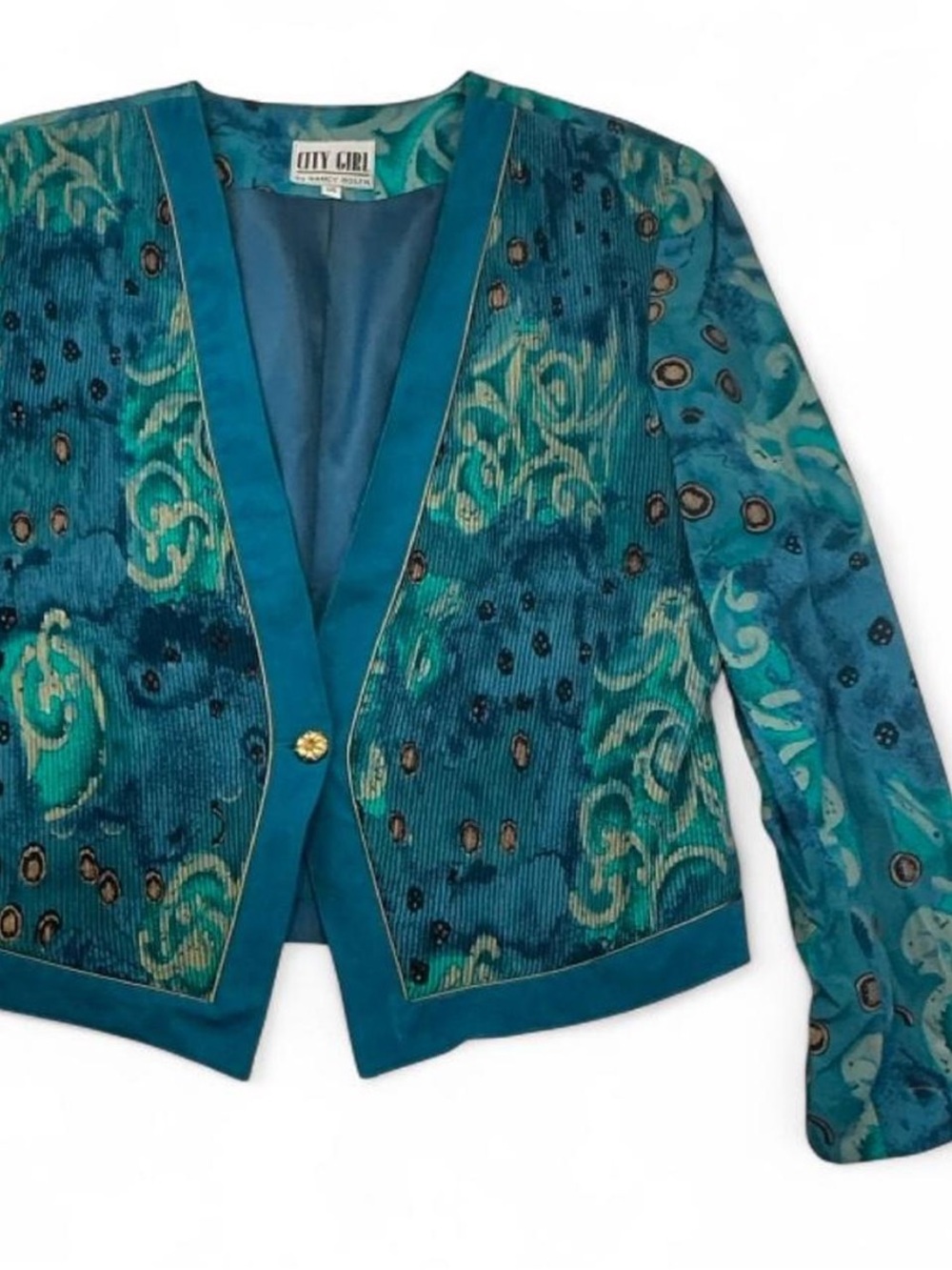 City Girl - Teal Patterned Women's Jacket